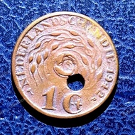 Uang Koin Kuno Keder indies 1 cent 1942 Error VF+