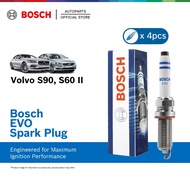 Bosch EVO Platinum Iridium Spark Plug 4pc Set for Volvo S60 II, S90, V40 II, V90