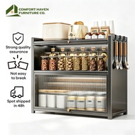 Comfort Haven Furniture Co. Kitchen Seasoning Storage Cabinet Dustproof Storage Rack Organizer shelf