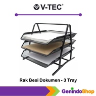 3-Tray Letter Tray 3-Tier Iron Table Shelf/ V-Tec