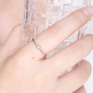 葡萄石925純銀簡約鑲邊戒指 可調式戒指