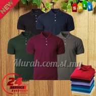 Polo Shirt solid color, 💯% premium cotton fabric (Ready Stock)100% xport Quality materials European 
