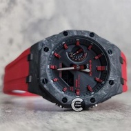 《改裝訂製》G-SHOCK特別限量版 男裝女裝手錶鋼錶電子錶 防水潛水錶 農家橡樹 Casioak Casio G Shock Special Limted Edition GA2100 Luxury Men Ladies Watch 碳纖維 紅色