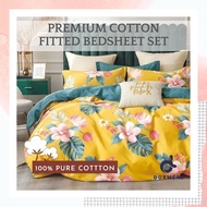 【DORMERE】Premium 1500TC Pure Cotton Fitted Bedsheet (Single /Queen /King Size) Cadar Cotton Cadar Ge