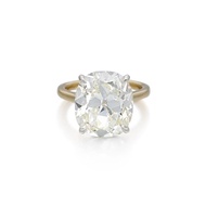Platinum, Gold, 8.50ct Cushion Cut Diamond Solitaire Engagement Ring