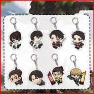 PS3 Attack on Titan Acrylic Keychain Mikasa Ackerman Pendant Erwin Smith Bag Accessories Anime Perip
