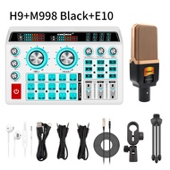Siborie【Free headset】soundcard H9+M998 Mic paket lengkap Mixer Bluetooth sound card for Streaming La