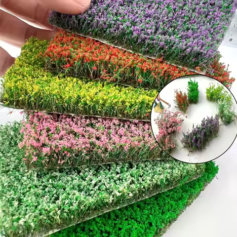 10MM Artificial Flower Cluster Vegetation Group Tearable Grass Tufts Model DIY Train Landscape Milit