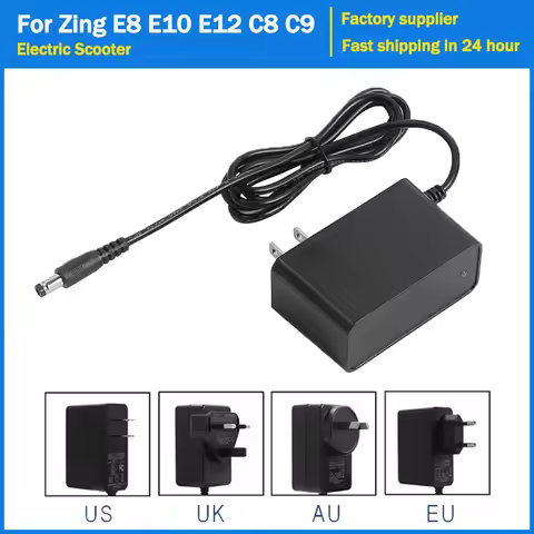 Charger Parts for Ninebot Electric Scooter By Segway Zing E8 E10 E12 C8 C9 C10 C20 Kickscooter 25.2V