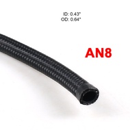 AN4 AN6 AN8 AN10 Universal Fuel Hose Oil Hose Oil Pipe Fitting Hose Kit Nylon Braided Hose(Black)