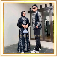 New Arrival !! Gamis tenun toraja hitam/set couple gamis toraja hitam