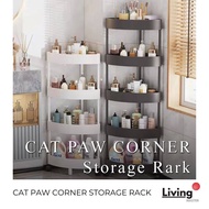 Cat Paw Corners Storage Rack Toilet Rack Toilet Floor Multi-Layer Punch-Free Storage Rack 3/4/5 Tier 4 Colors