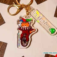 RFZOG 壓克力鑰匙圈系列 毛茸茸尾巴馬戲團 小熊貓的獨輪車秀