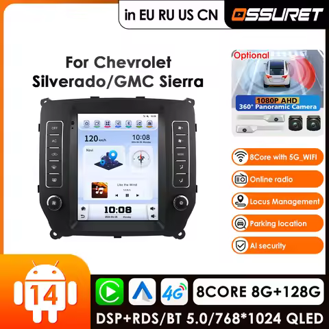 For 9.7 Style Qualcomm AI Intelligent Systems CarPlay 4G Car Radio for Silverado 2014-2019 GPS Navig