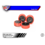 TAMIYA 95370 Hard Large Dia. Low-Profile Tire & Carbon Wheel Set