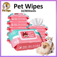 Pet Wipes Dog Wipes Cat Wipes Multi-Purpose Grooming Wipes for Dogs Cats (80 Sheets)