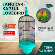 Iron Lovebird Cage Diameter 33 cm Fullset Various Colors
