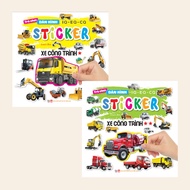 IQ EQ CQ Sticker Peel and Sticker Game Combo Book - Construction Vehicles Volume 1+ 2 (VT)