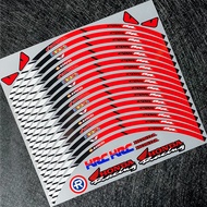 16PCS 17 Inch Motorcycle Reflective Rim Decal Wheel Hub Sticker for Honda CB150R CBR500R CBR650R CBR