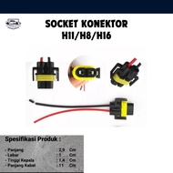 Car Foglamp Connector Socket Type H11/H8/H16 Female Housing + Quality Copper Cable 1 Pcs