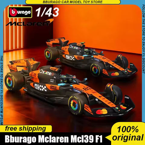 New In Stock Bburago 2025 F1 1:43mclaren Mcl39 F1 2025 Helmet Version Alloy Miniature 2025 Champions