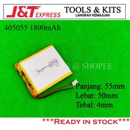 1800mah 405055 3.7V Lipo Lithium Polymer Rechargeable Battery Large Capacity MP3/Car Camera Recorder