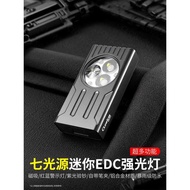 Strong Light Flashlight Magnetic Mini Portable Portable EDC Tool Light Red Blue Warning Light Outdoo