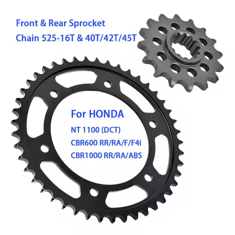 525 16T Front 40T 42T 45T Rear Sprocket For HONDA NT1100 DCT CBR1000 CBR600 CBR1000RR CBR1000RA CBR