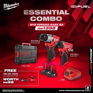 Milwaukee M12 Essential Combo M12 FPP2A2-402X SA | M12 FPD2 Percussion Drill &amp; M12 FID2 Hex Impact Driver
