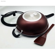 ﹊✚♦Aluminium non-stick wok with Cover (34 & 36cm)