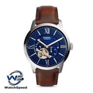 Fossil ME3110 Townsman Automatic Blue Satin Dial Brown Leather Men s Watch