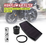 For TRIUMPH Street Triple 765 R/S/RS 765R 765S 765RS 2017-2024 Motorcycle Engine Air Intake Filter C