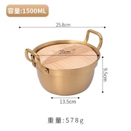 Korean Style304Stainless Steel Double-Ear Instant Noodle Pot Noodle Soup Pot Small Hot Pot Ramen Pot Gas Induction Cooke