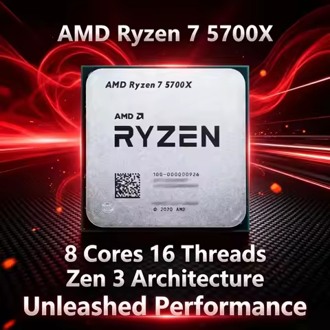 AMD Ryzen 7 5700X Desktop CPU Processor 8 Cores 16 Threads Zen3 AM4 Socket Gaming PC Processor Witho