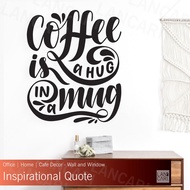 Cutting Coffee Cafe Coffee Sticker Cafe glass wall Sticker quote