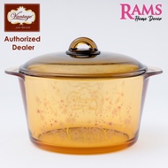 Vantage 5000ML Amber Cookware Heat Resistant Glass Casserole Pot - Cherry Blossom F31