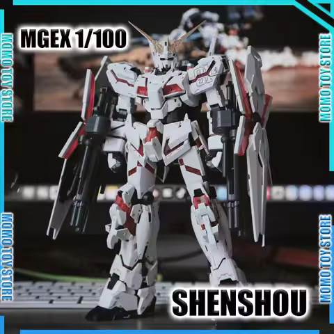 In Stock SHENSHOU 1/100 MGEX RX-0 Unicorn No LED Various colors Assembly Model Kits Plastic skeleton