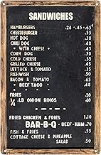 1940's Diner Menu Sign Restaurant Decor Diner Signs 50s Decoration Retro Home Vintage Plaque Wall Ar