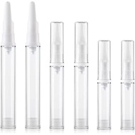 Qeuly 6 Pack Airless Pump Jars Travel Foundation Container, Travel Size Eye Cream Dispenser Empty Re