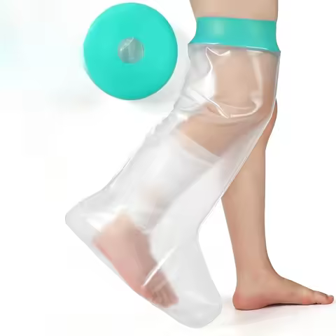 Waterproof Leg Cast Shower Cover Reusable Watertight Wound Protector Sleeve for Calf Ankle Injury