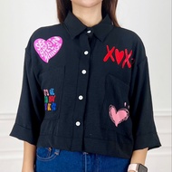 Daisy Shirt Kemeja Linen Crop
