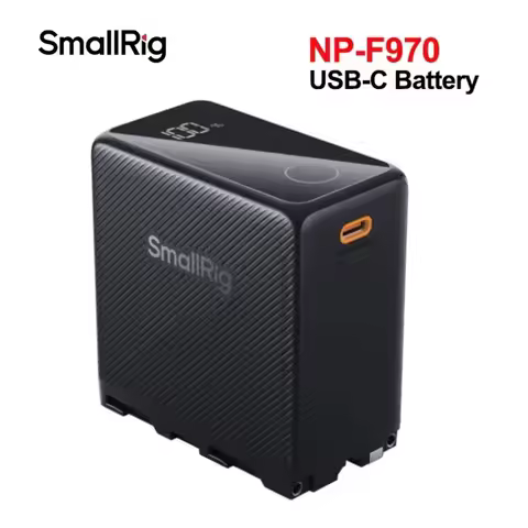 SmallRig NP-F970 10500mAh/76.65WH Rechargeable Camera Battery USB-C/USB-A Input/Output 36W Fast Char