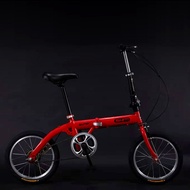 Ultra-Light Portable Folding Bicycle 16 Inch Commuter Bike Mens Style Single Speed High Carbon Steel