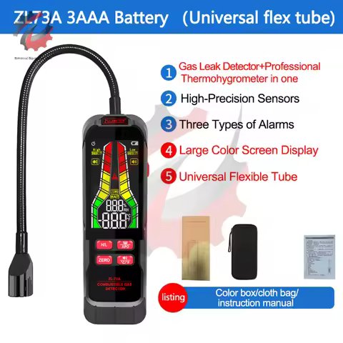 ZL73A ZL72A Gas Leak Detector 50-100000ppm Combustible Gas Detected Meter Natural Methane CH4 CO Ana