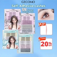 GECOMO Glue-Free False Eyelash 126 Clusters Variety Pack Natural Self-Adhesive Lashes Magnetic Eyela