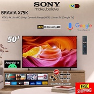 Sony TV Android 50 Inch 4K HDR Android TV / Google TV  - KD-50X75 / KD-50X75K *Free Bracket *