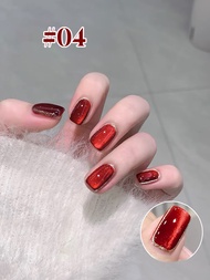 MIANEL 12ML Red Cat Eye Gel Nail Polish 2025 Top Selling Red Color Flash Glass Beads Cat Magnetic Ge