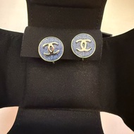 💖Chanel 牛仔耳環 耳夾 26C 圓形款💖 全新
