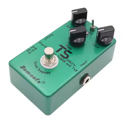 Demonfx TS GREEN 2-in-1 Overdrive Guitar Effect Pedal, Classic TS9 & TS808 Tones, True Bypass, Alumi