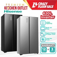 【Own Truck Delivery】Hisense 620L Side by Side Refrigerator RS666N4ABNIV | RS666N4ACNIV (NEW) | Klang